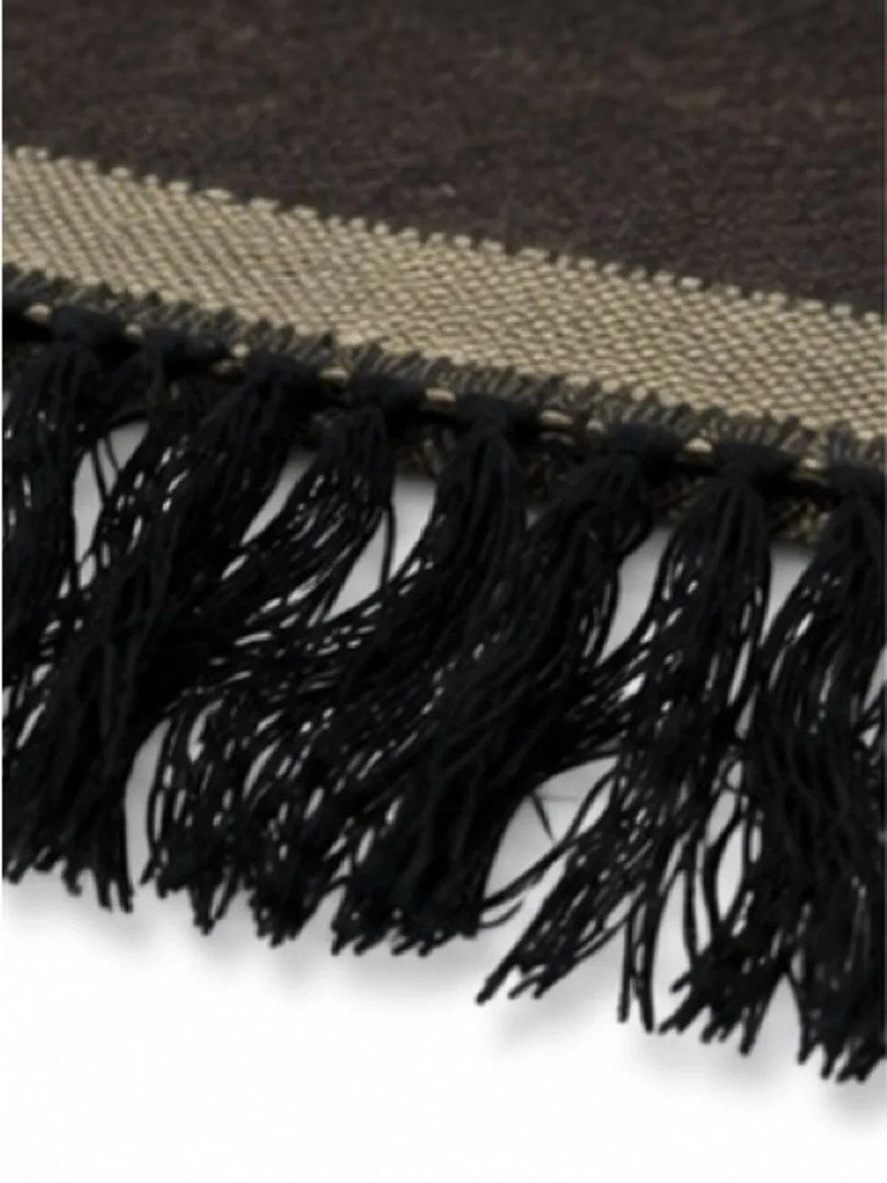 Irish Celtic Trinity Knot Triquetra Scarf Olive Black Fringe Ireland
